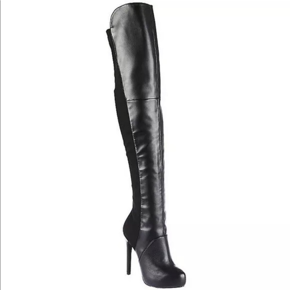 Steve Madden Black Leather Boots size 6.5